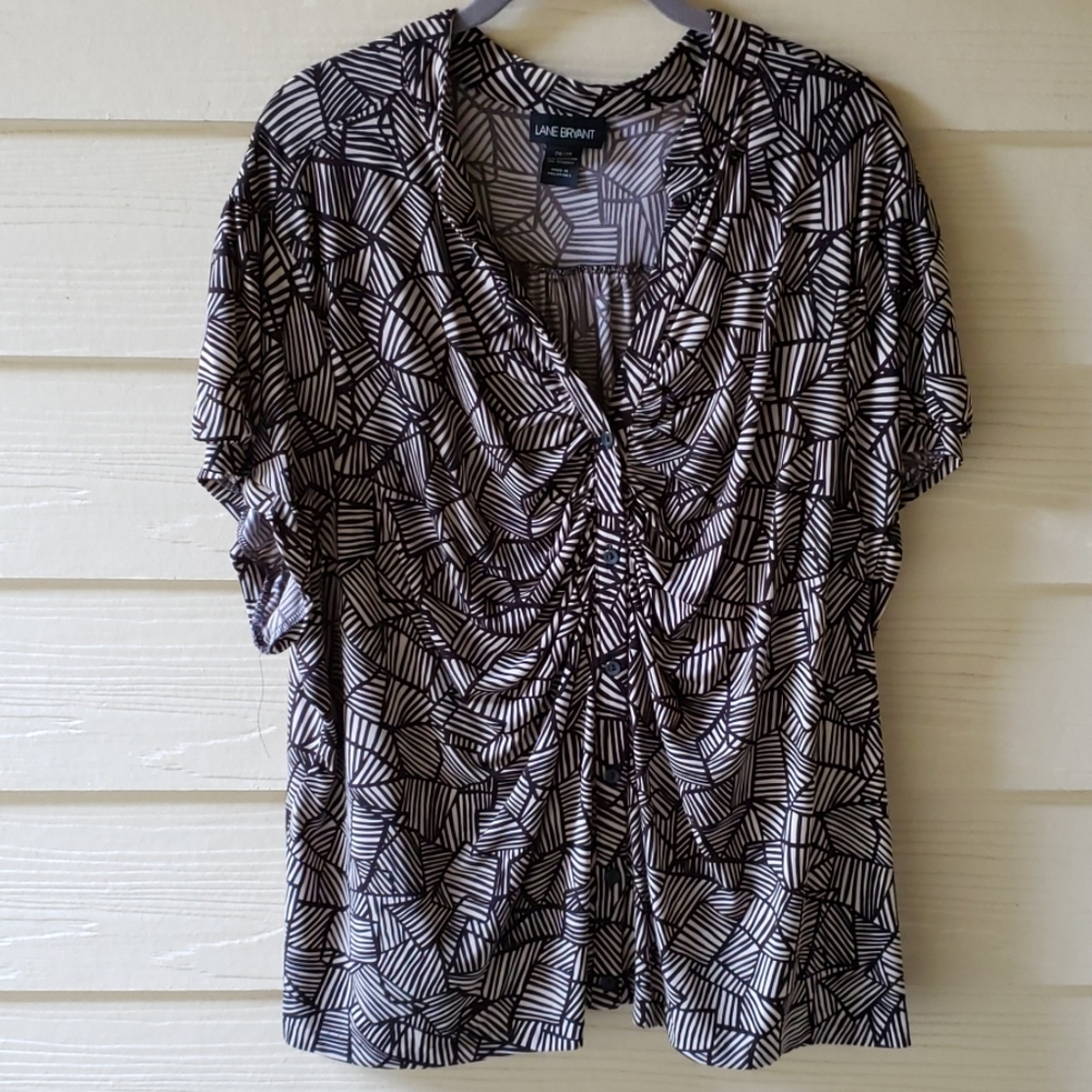 Lane Bryant 26/28 brown blouse, petite?